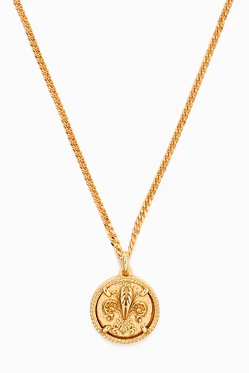 Lily Coin Pendant Necklace in Gold-plated Sterling Silver