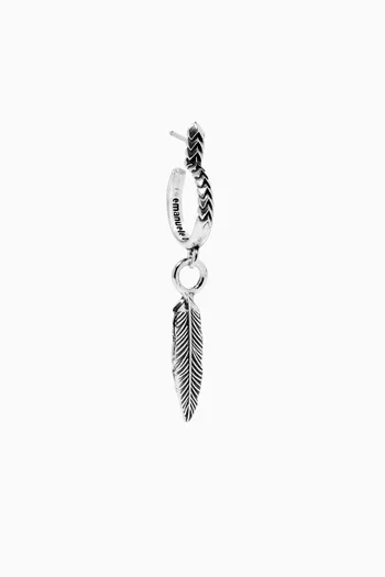 Feather Single Earring in Sterling Silver