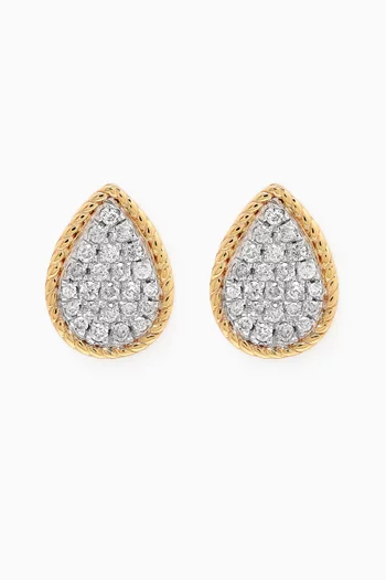 Baby Pear Diamond Earrings in 9kt Yellow Gold