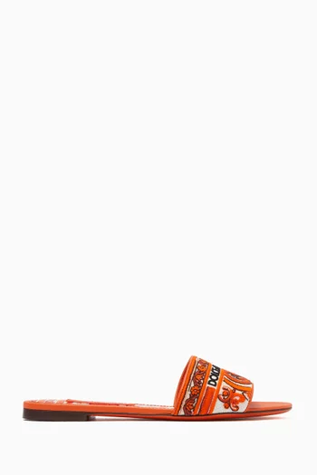 Bianca Slides in Majolica Jacquard