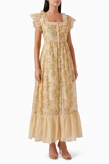 Plumi Ruffle Dress in Cotton-silk