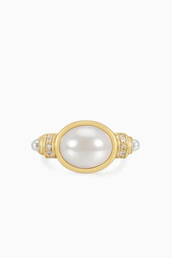 The Pearl Statement Ring in Gold-plated Brass