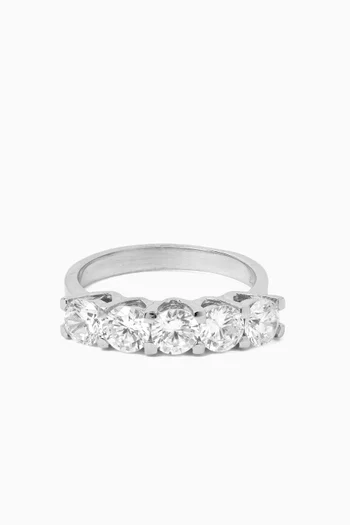 Embedded Five-Stone Ring in Sterling Silver