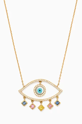 Signature Dima Eye Diamond & Sapphire Necklace in 18kt Gold