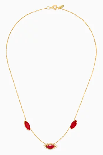 Ruby Eye Necklace in 18kt Gold