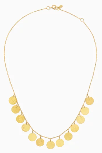 Hammered Coin Necklace in 18kt Gold