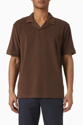 Towelling Polo Shirt in Cotton