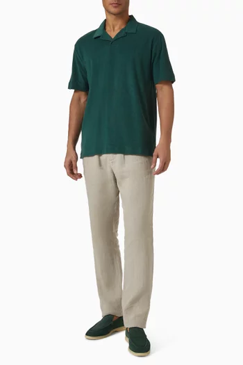 Towelling Polo Shirt in Cotton
