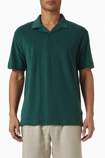 Towelling Polo Shirt in Cotton
