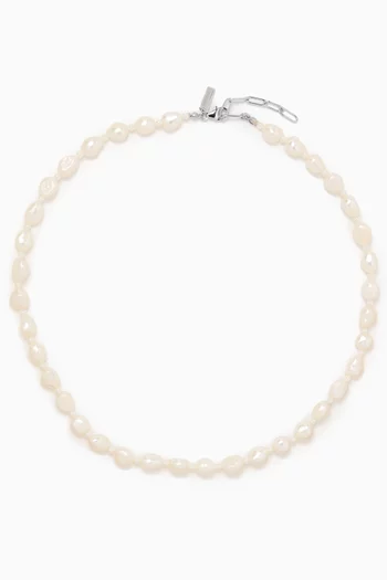 Baroque Pearl Necklace in Sterling Silver