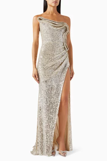 Sequin-embellished Sculpted Gown