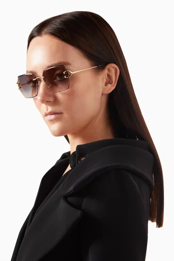 Signature C Square Sunglasses in Metal