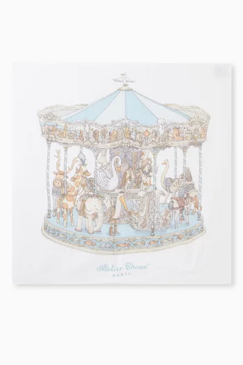 Carousel-print Pillowcase in Cotton