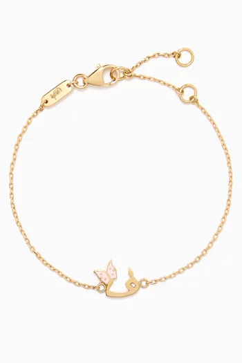 Arabic Letter 'Faa' Butterfly Charm Bracelet in 18kt Yellow Gold