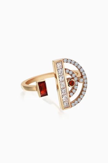 Polaris Diamond & Ruby Ring in 14kt Rose Gold