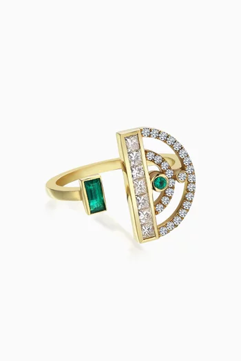 Polaris Diamond & Emerald Ring in 14kt Gold