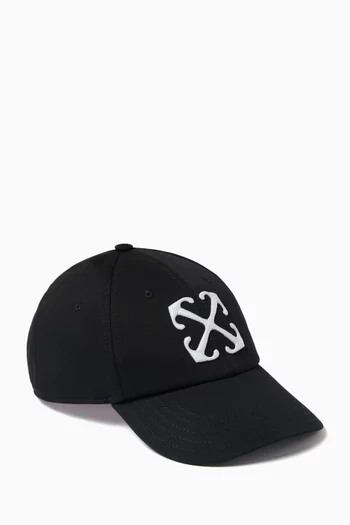 Arrows-embroidered Baseball Cap in Cotton-drill