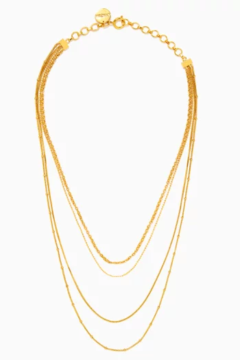 Skinny Waterfall Necklace in 22kt Gold-plated Bronze
