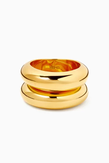 Bare Ring in 22kt Gold-plated Bronze, Set of 2