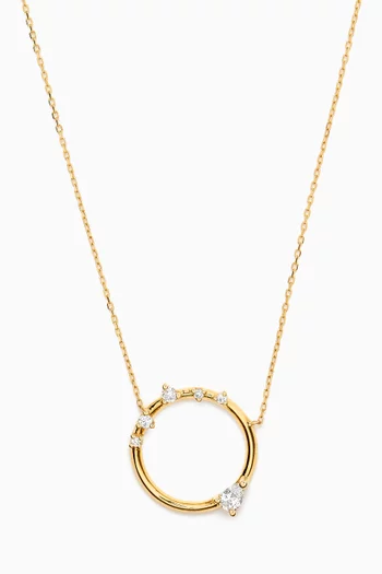 Bridal Circle 6 Diamonds Pendant Necklace in 18kt Gold
