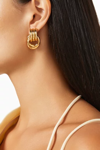 Mini Knot Earrings in Gold-plated Metal