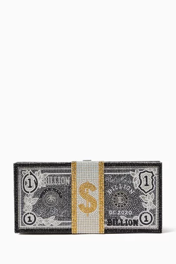Stack of Cash Billions Crystal-embellished Clutch