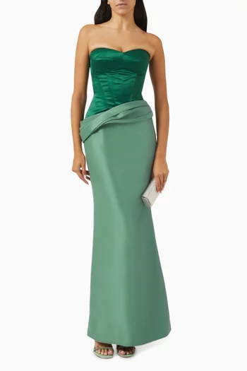 Two-Tone Undressed Gown in Satin