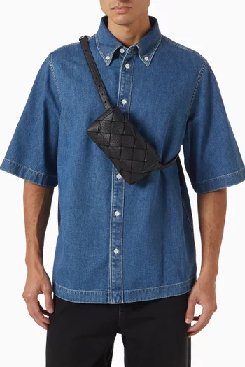 Diago Belt Bag in Grained Intreccio Leather