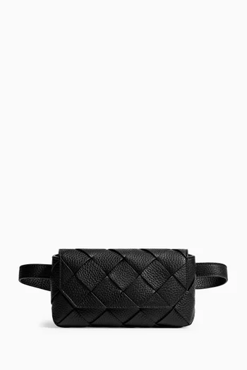 Diago Belt Bag in Grained Intreccio Leather