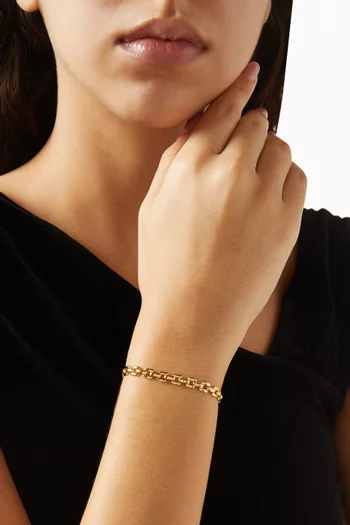 Timepiece Chain Bracelet in 18kt Gold-plated Brass
