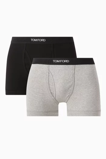 Logo Boxer Briefs in Cotton, Set of 2