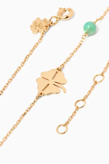 Clover Bead Bracelet in 18kt Gold