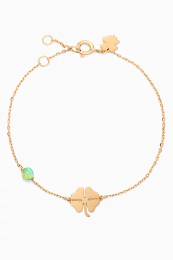 Clover Bead Bracelet in 18kt Gold