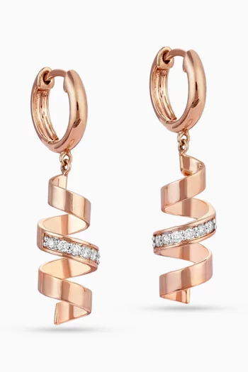 Cotillons Twist Diamond Earrings in 18kt Rose Gold