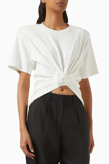 Knotted T-shirt in Cotton