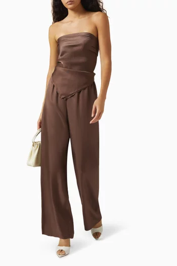 Fluid Scarf Top in Twill