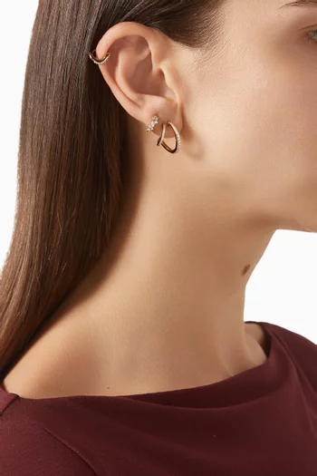 Illusion Crystal Hoops in 18kt Gold-plated Sterling Silver