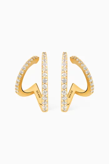 Illusion Crystal Hoops in 18kt Gold-plated Sterling Silver