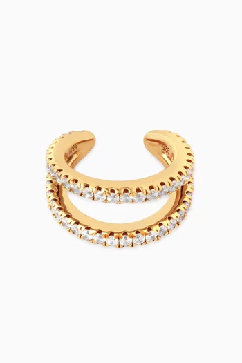 Mini Illusion Single Ear Cuff in 18kt Gold-plated Sterling Silver