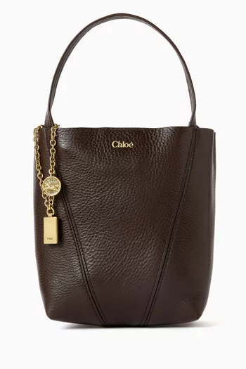 Small Spin Tote Bag in Grained Leather