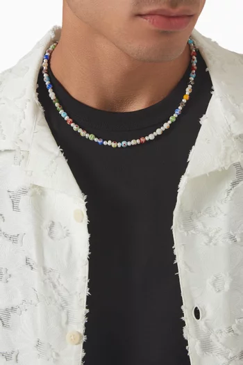 Pearl Beaded Necklace in Stainless Steel