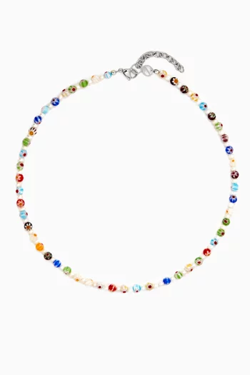 Pearl Beaded Necklace in Stainless Steel