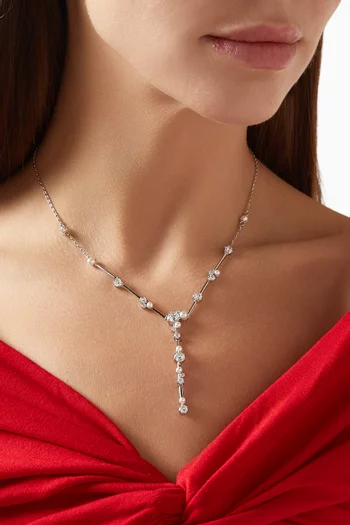 Constella Y Necklace in Rhodium-plated Metal
