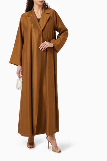 Notch-collar Abaya in Cotton