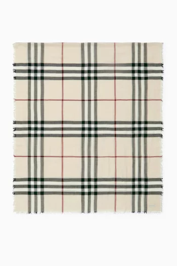 Giant Check Scarf in Wool