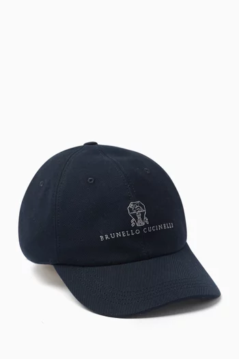 Logo Baseball Cap in Cotton