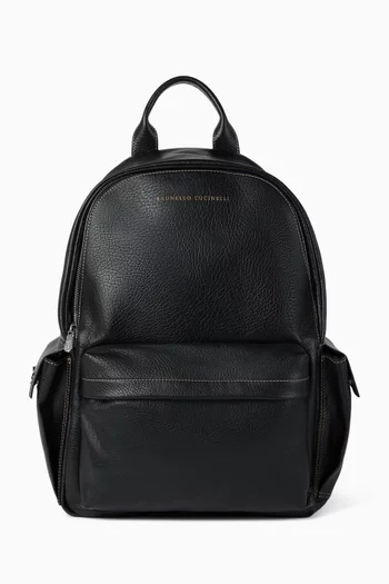Travel Backpack in Grained Calfskin