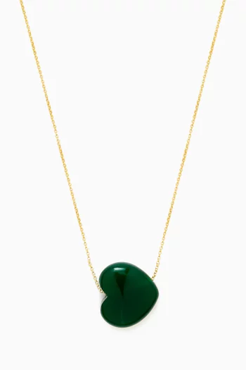 Quartz Heart Necklace in Gold-plated Metal