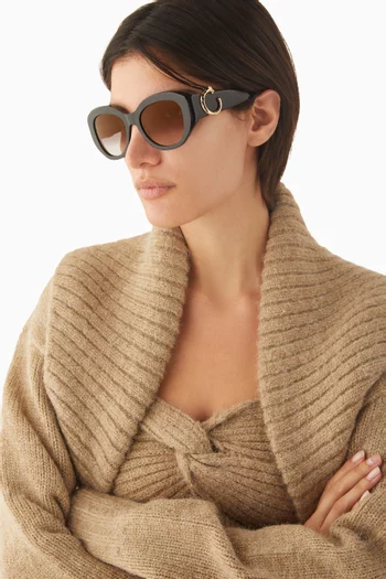 Panthere Cat Eye Sunglasses in Acetate