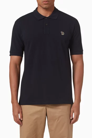 Zebra Logo Polo Shirt in Cotton Piqué